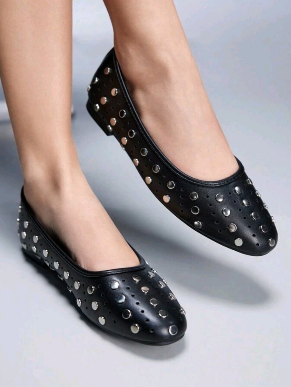 SHEIN CUCCOO GRLICON Women's Y2K Punk Biker Style Flats
